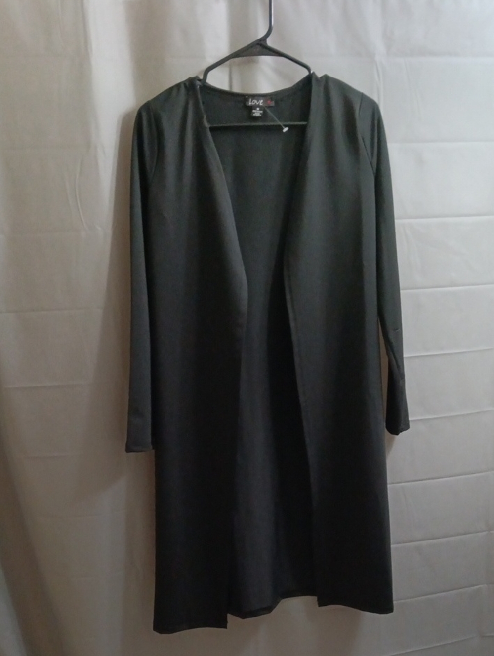 Love Black Open-Front Long Cardigan